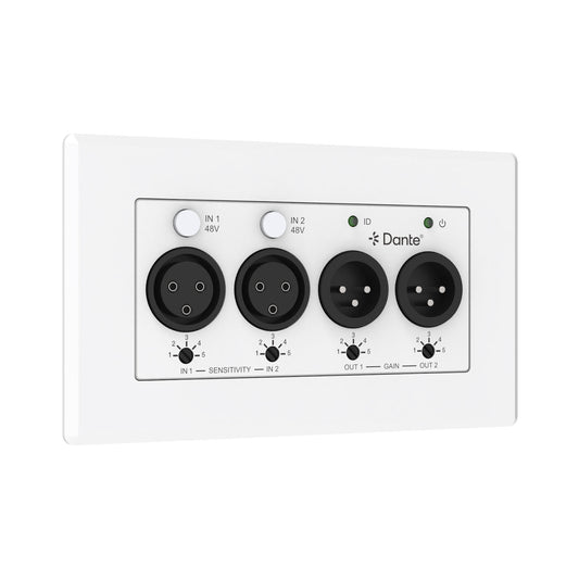 AVL WPXLR22 2x Input & 2x Output Analogue XLR to Dante® Wall Panel