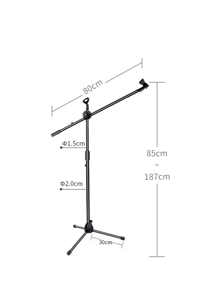 AVL M200 Professional Microphone Floor Stand, Double Microphone, Tripod Flexible Extender