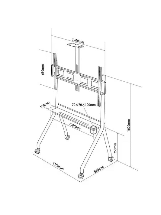 ( AVL R12 ) Universal Floor Stand Mobile Cart with wheels 55 - 120 inch
