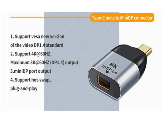 Type C to HDMI /VGA DP/Gb/mDP HD video converter support