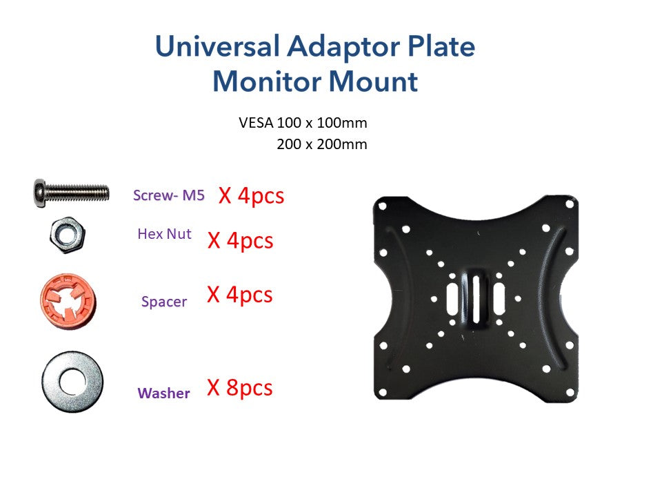 (AVL  001 ) Monitor Mount Universal Adaptor Plate for Vesa 200 x 200mm ,