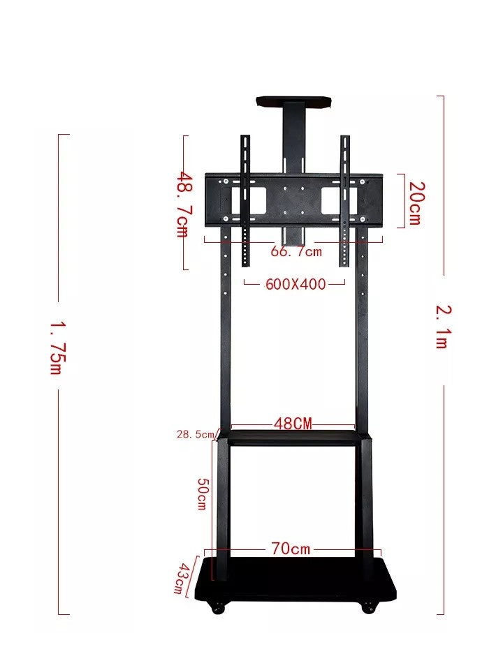 (AVL 1700 )TV Stand With Wheels for 32-70" screen TV rack TV Cart Trolley Mobile