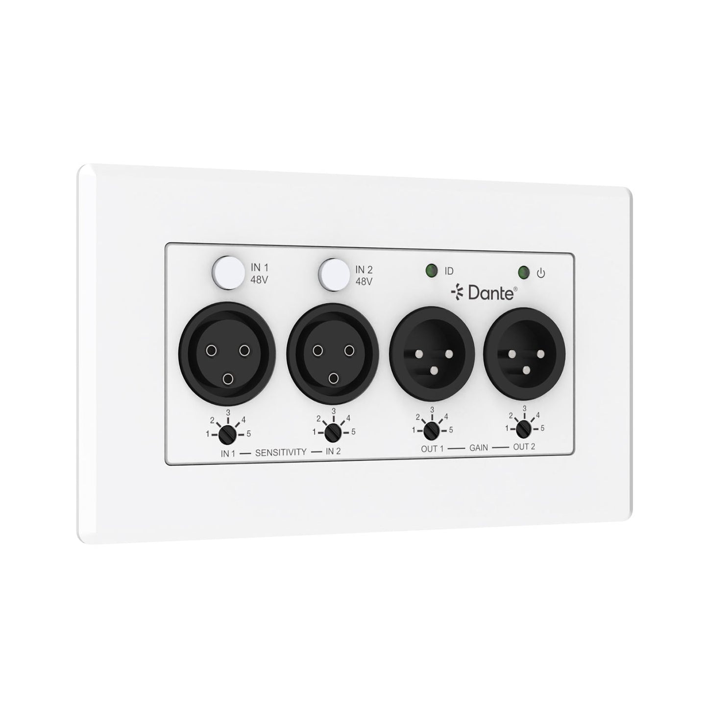 AVL WPXLR22 2x Input & 2x Output Analogue XLR to Dante® Wall Panel