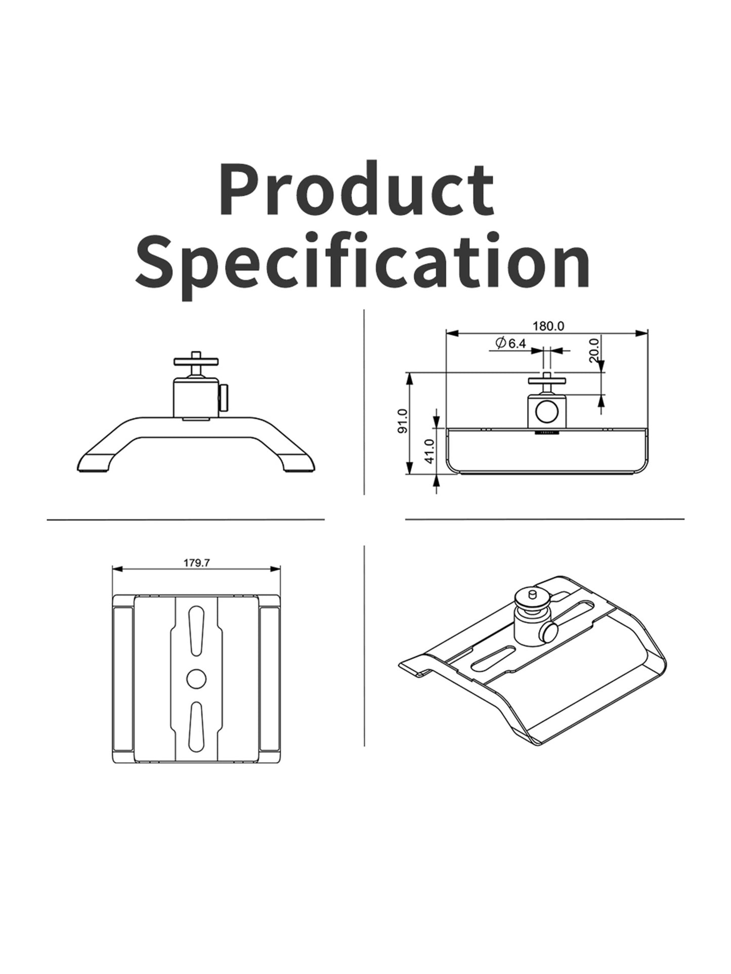 Desktop Free Standing Adjustable 360 Adjustment Projector Stand- Peacemounts PTM-1