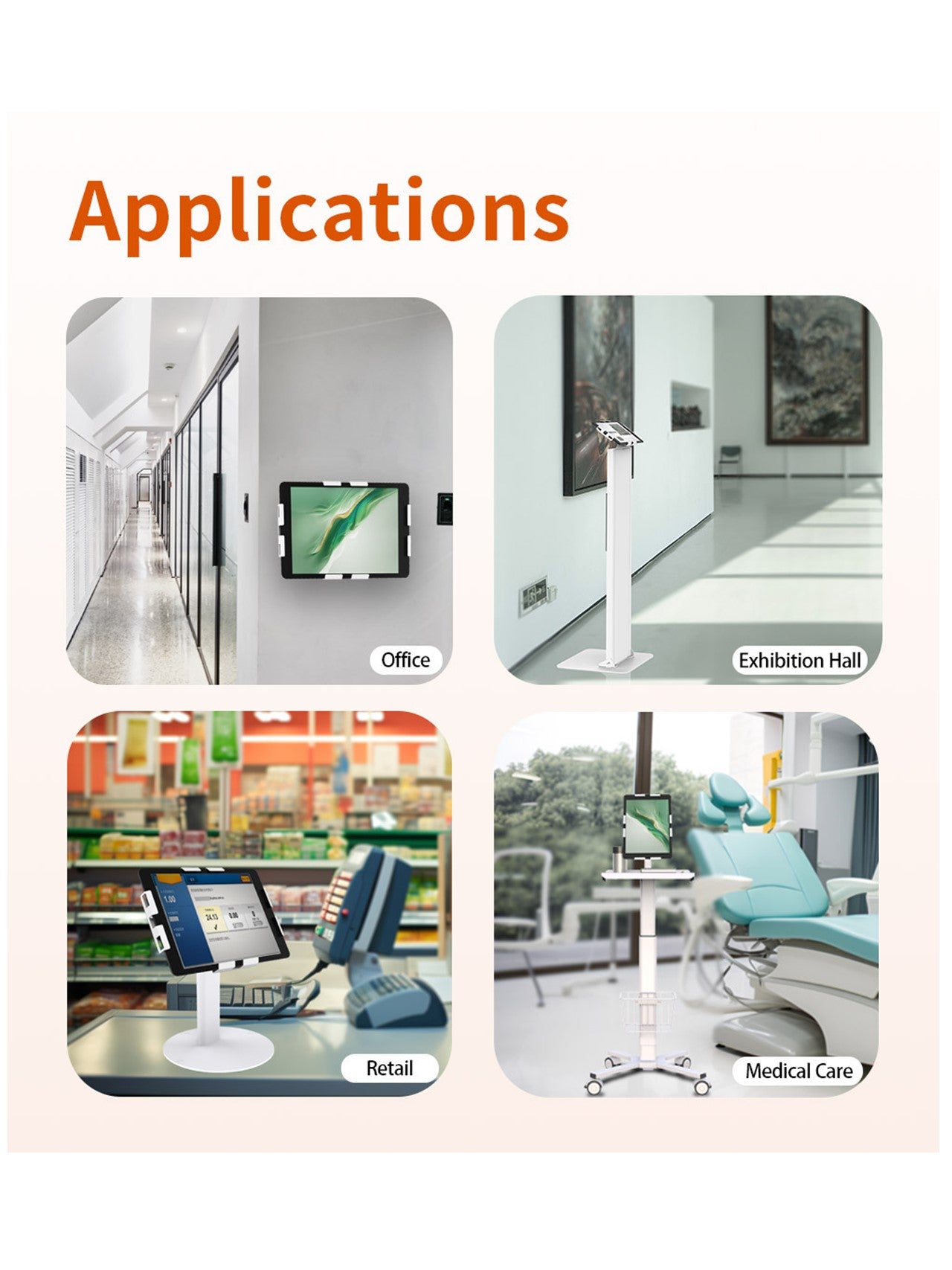 Adjustable Metal Universal Tablet Enclosure Tablet Case PC Cover-Peacemounts UTC-5