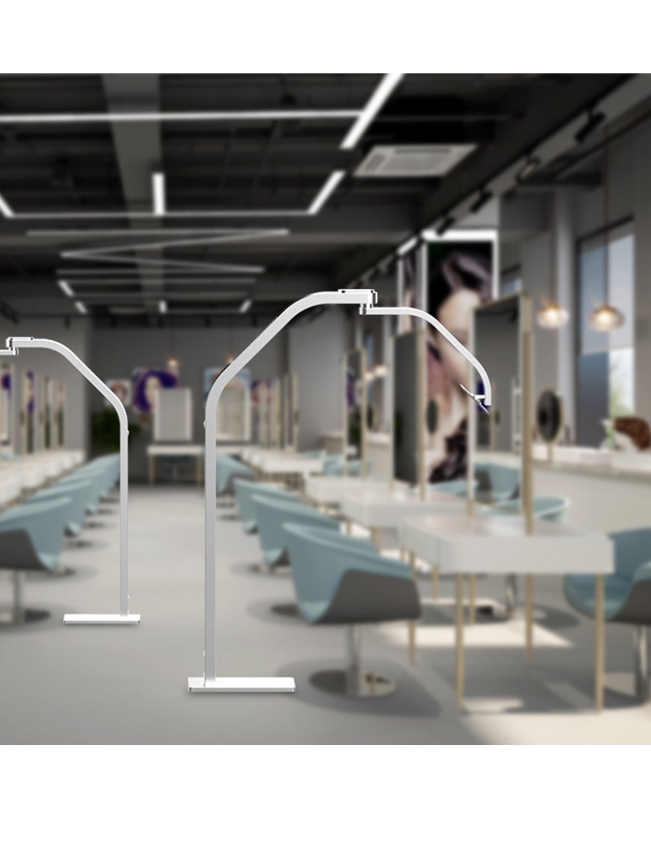 Customizable Universal Tablet Floor Stand Kiosk Metal Stand for Wig Shop--FSF-1