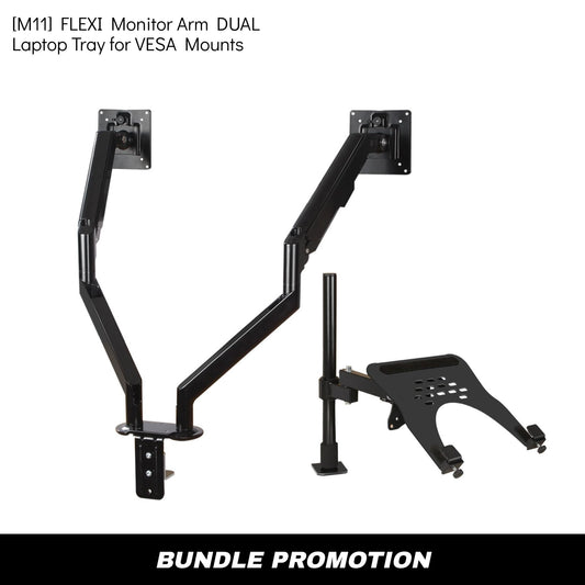 [M11] FLEXI Monitor Arm DUAL + Laptop Tray BUNDLE (worth $132)