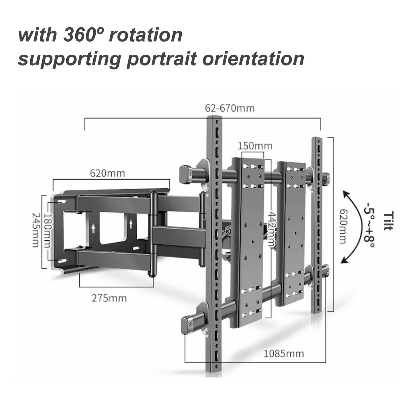 [DY1000] ULTRA MOTION Cantilever TV Wall Mount MAXI | 70" to 120"