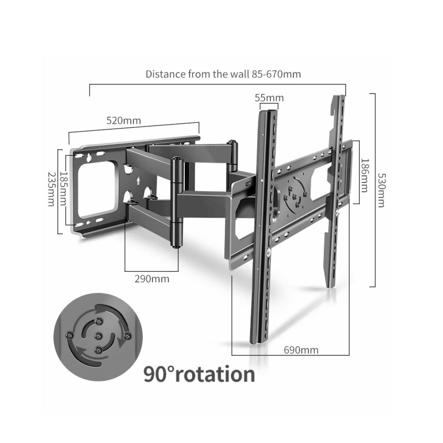 [DY5590XZ] MAX MOTION Cantilever TV Wall Mount | 55" to 90"