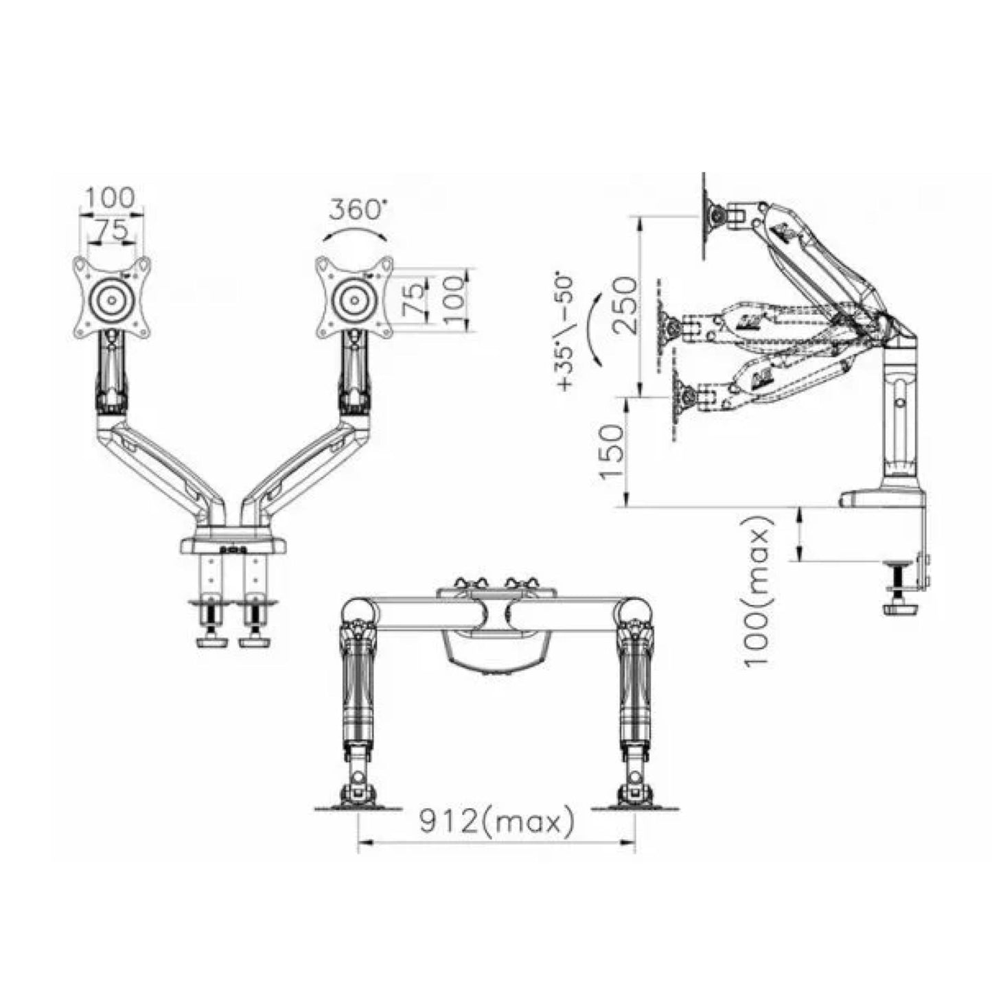 [F160] MAX Monitor Arm DUAL