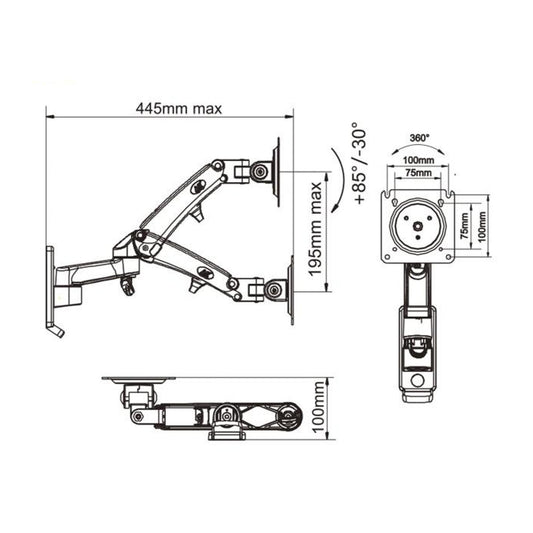 [F300] MAX Monitor Arm | Wall Mount