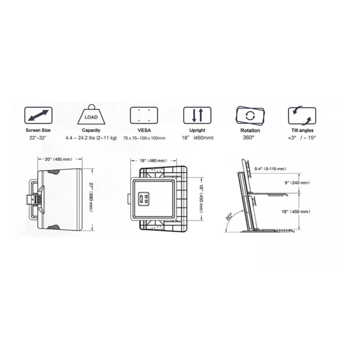 [ST25] Convertible ERGO Workstation | Black