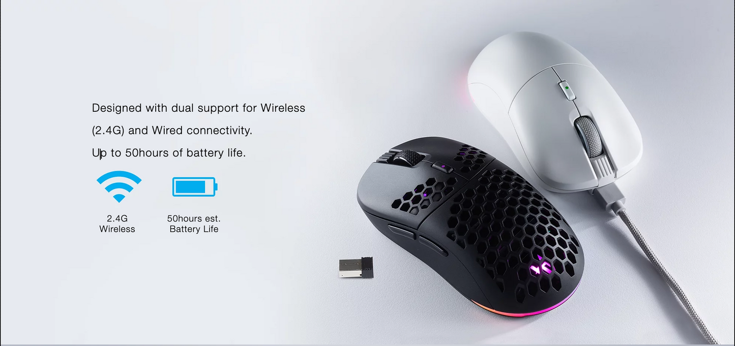 TECWARE Pulse Elite 19K DPI Hotswap Wireless Gaming Mouse