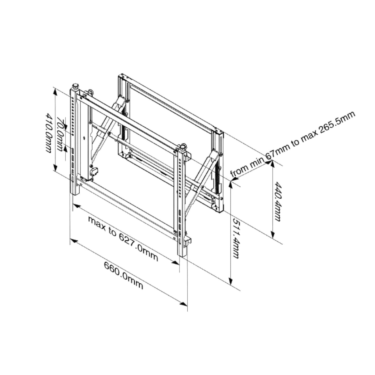 [MV70] Push & Pop TV Wall Mount | 43" to 75"